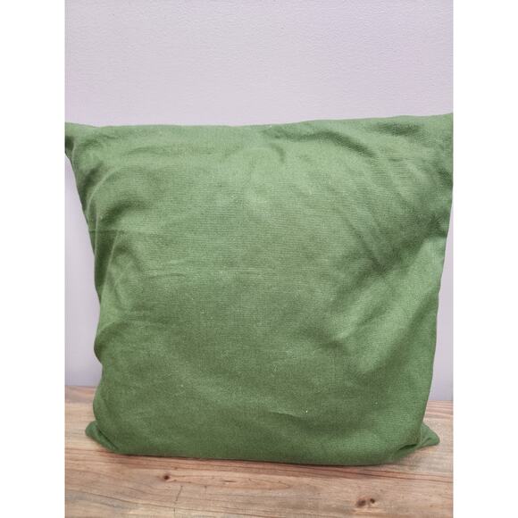 West Elm Pillow Bird Design 14”x14” Green Embellished - Picture 4 of 7